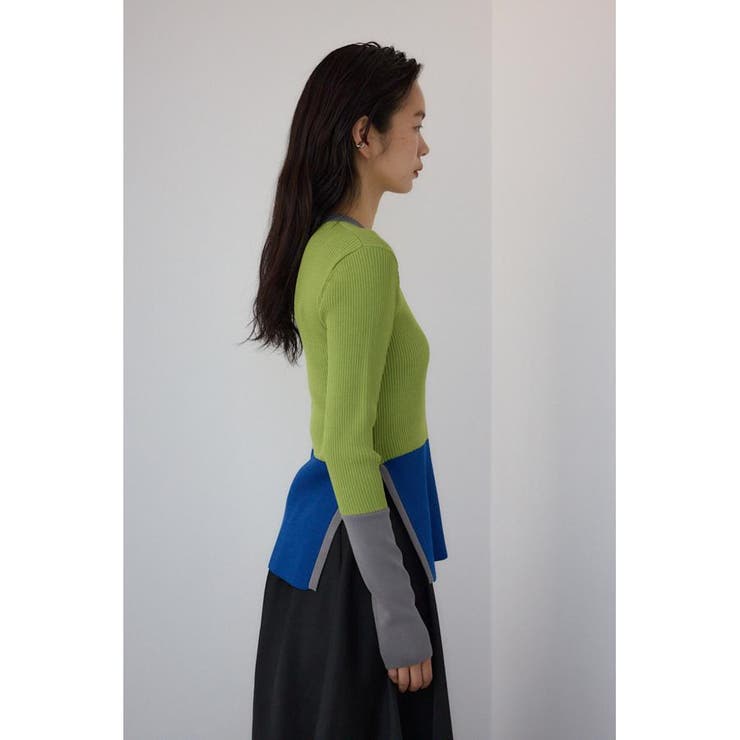 カラーブロッキングリブニット | AZUL BY MOUSSY | 詳細画像28 