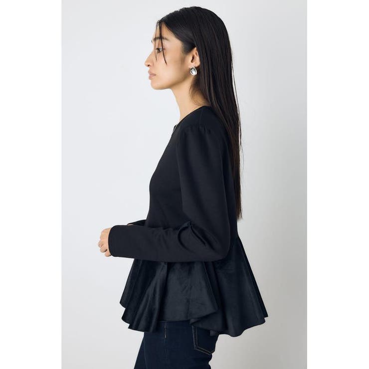 ベロアフリルヘムカットトップス | AZUL BY MOUSSY | 詳細画像2 