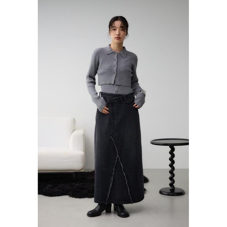 AZUL DENIM クロスウエストデニムスカート | AZUL BY MOUSSY | 詳細画像3 