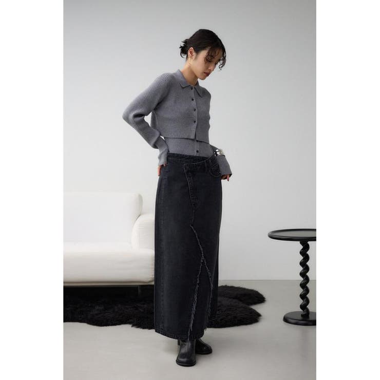 AZUL DENIM クロスウエストデニムスカート | AZUL BY MOUSSY | 詳細画像4 