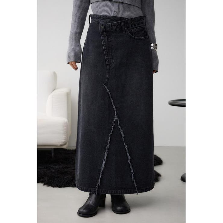 BLK | AZUL DENIM クロスウエストデニムスカート | AZUL BY MOUSSY