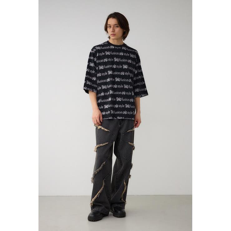 ジャガード総柄7分袖トップス | AZUL BY MOUSSY | 詳細画像3 