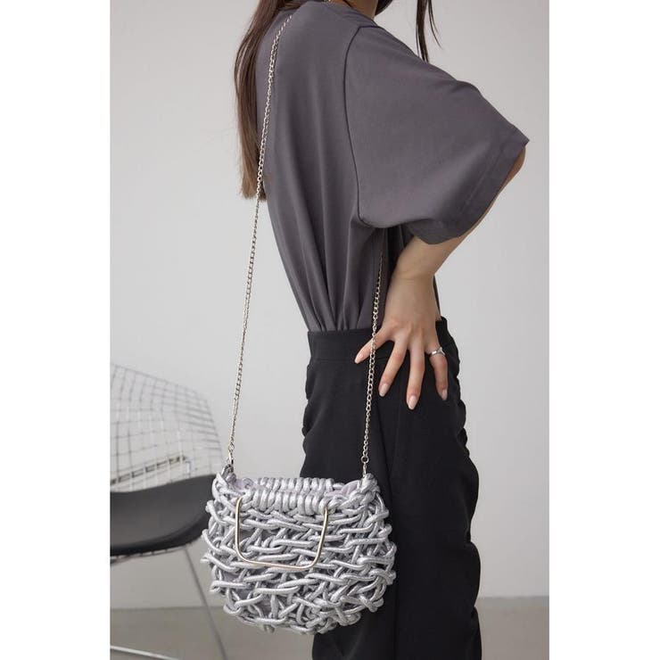 SLV | メタルハンドルメタリック編み込みバッグ | AZUL BY MOUSSY