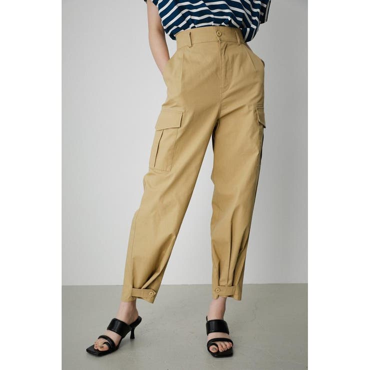 BEG | HEM BUTTON CARGO PANTS | AZUL BY MOUSSY