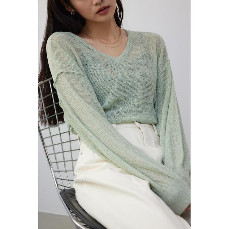 MINT | シアーグリッタールーズニット | AZUL BY MOUSSY