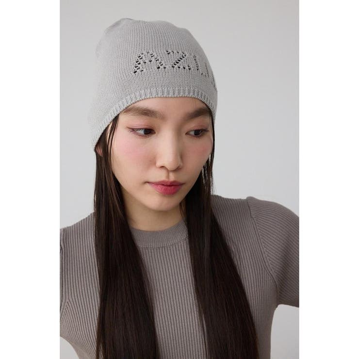 GRY | ロゴパンチングニットビーニー | AZUL BY MOUSSY