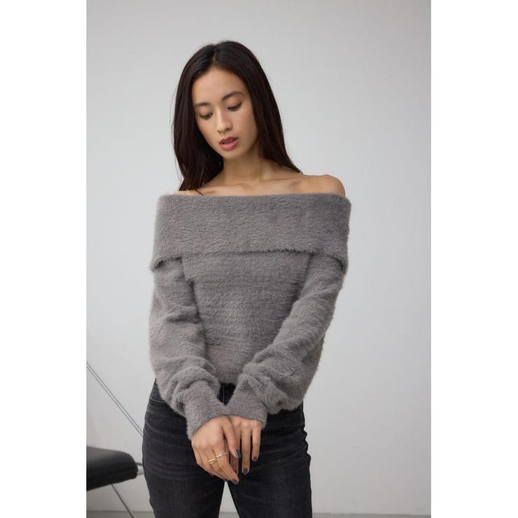 モヘヤライクオフショルダーニット | AZUL BY MOUSSY | 詳細画像25 