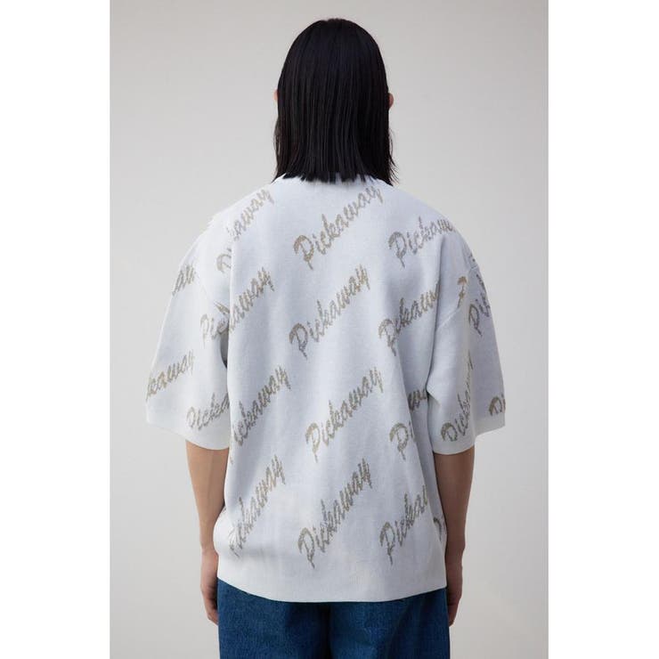 ゴールド総柄半袖ニットトップス | AZUL BY MOUSSY | 詳細画像6 