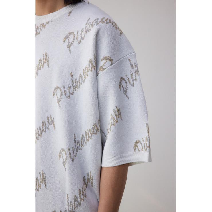 ゴールド総柄半袖ニットトップス | AZUL BY MOUSSY | 詳細画像8 