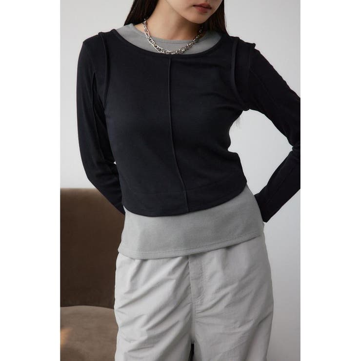 BLK | フェイクレイヤードカットロンT | AZUL BY MOUSSY