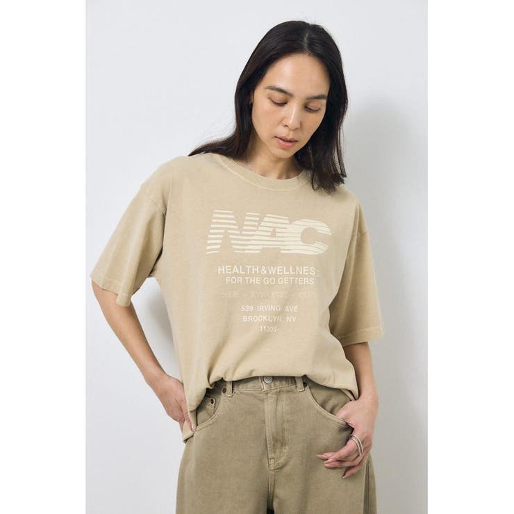 BEG | NACピグメントプリントTシャツ | AZUL BY MOUSSY