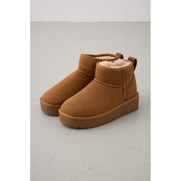 BEG | 厚底ムートンショートブーツ | AZUL BY MOUSSY