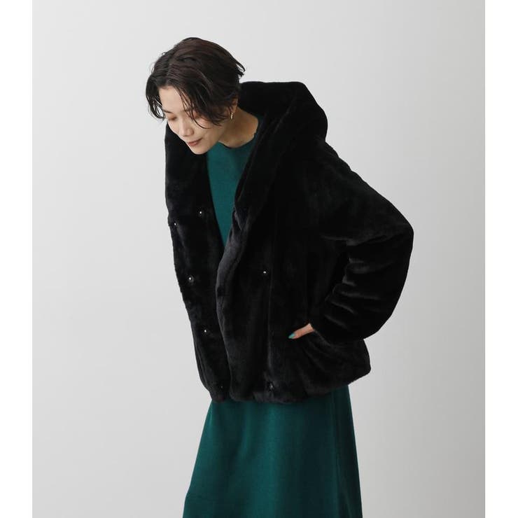 FLUFFY HOODIE SHORT COAT | AZUL BY MOUSSY | 詳細画像12 