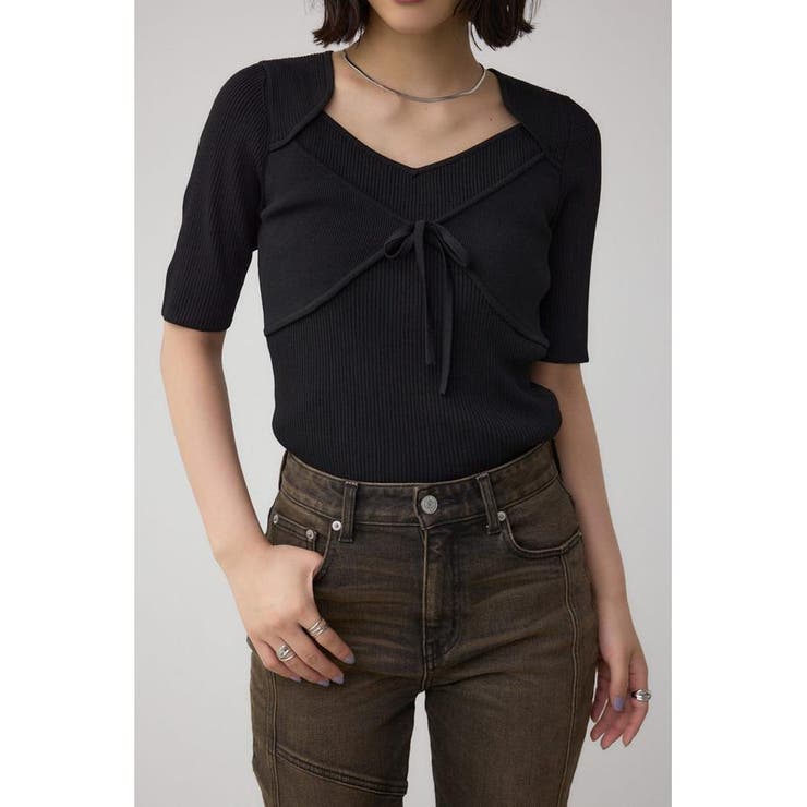 BLK | ビスチェレイヤードデザインニット | AZUL BY MOUSSY