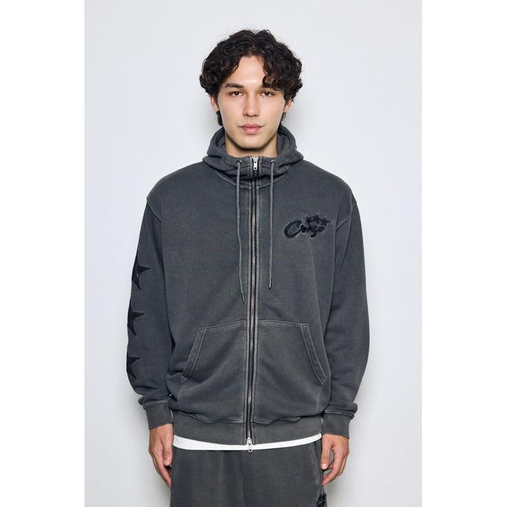合皮アップリケ裏毛ジップパーカー | AZUL BY MOUSSY | 詳細画像6 