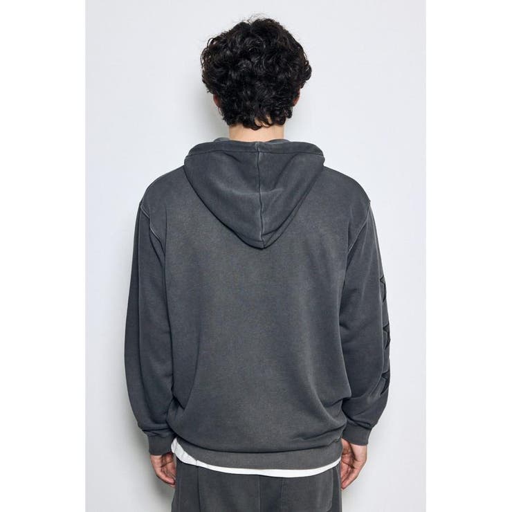 合皮アップリケ裏毛ジップパーカー | AZUL BY MOUSSY | 詳細画像9 