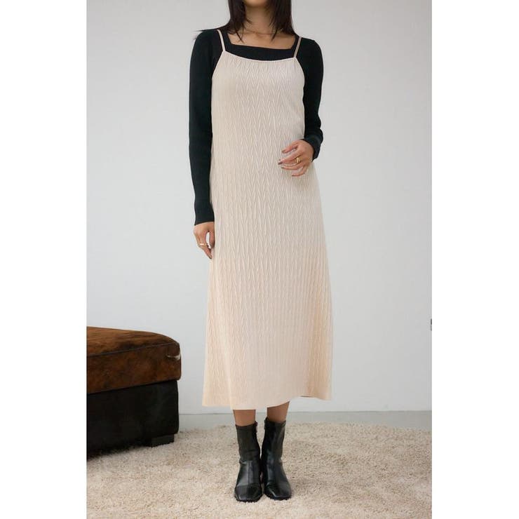 プリーツベロアキャミワンピース | AZUL BY MOUSSY | 詳細画像1 