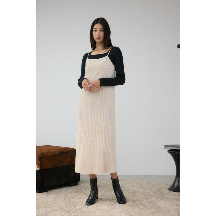 プリーツベロアキャミワンピース | AZUL BY MOUSSY | 詳細画像3 