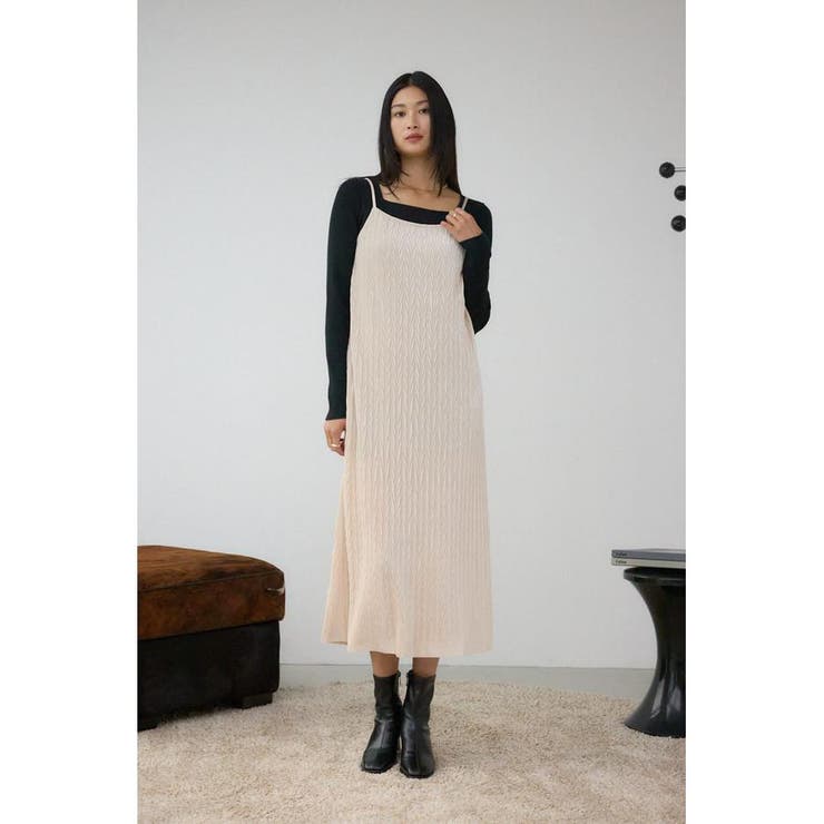 プリーツベロアキャミワンピース | AZUL BY MOUSSY | 詳細画像4 