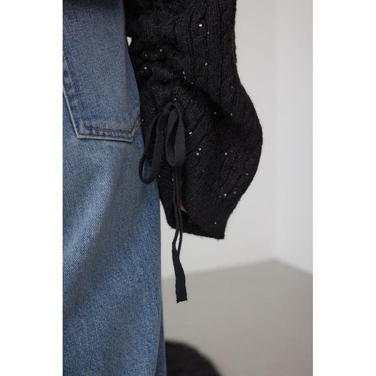 ドロストリングスパンコールラメニット | AZUL BY MOUSSY | 詳細画像21 