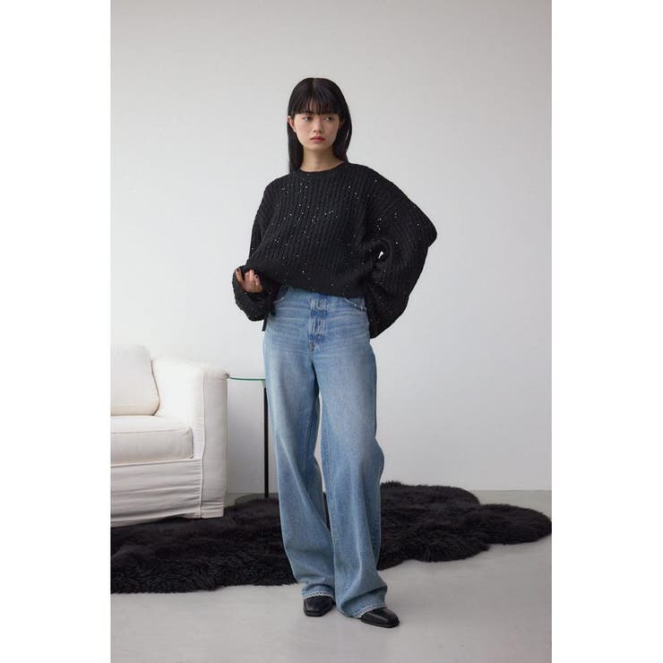 ドロストリングスパンコールラメニット | AZUL BY MOUSSY | 詳細画像14 