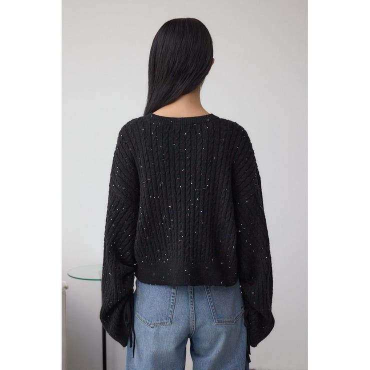 ドロストリングスパンコールラメニット | AZUL BY MOUSSY | 詳細画像17 