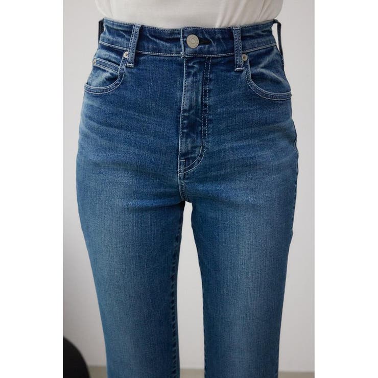新品MOUSSY デニムパンツ フレア ジップ ブルー レディース/2 AZUL 