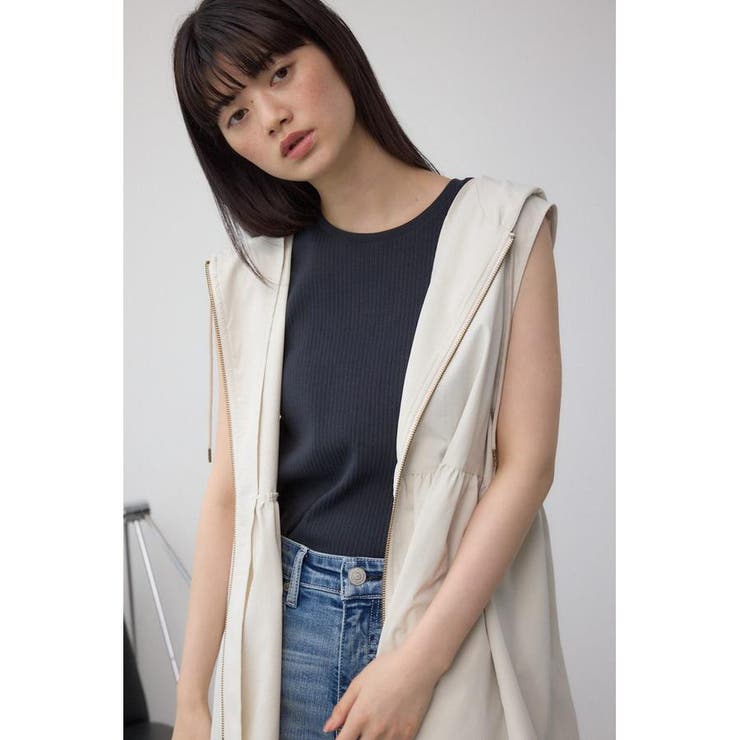 C/T撥水フード付ジップベスト | AZUL BY MOUSSY | 詳細画像12 