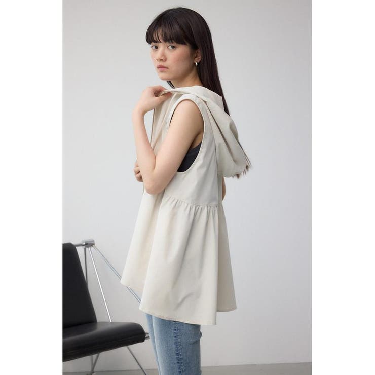 C/T撥水フード付ジップベスト | AZUL BY MOUSSY | 詳細画像13 