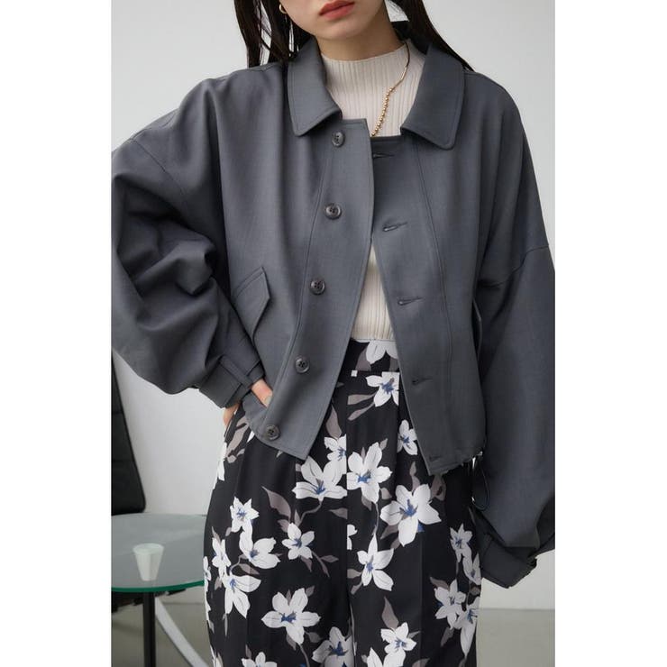 GRY | ボリュームスリーブクロップドシャツブルゾン | AZUL BY MOUSSY