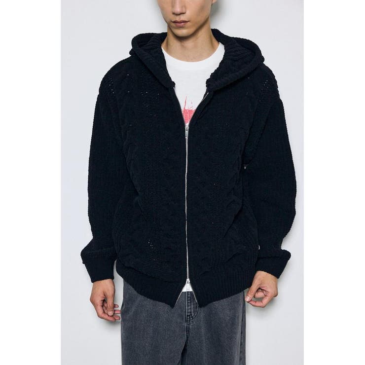 ジップアップニットフーディー | AZUL BY MOUSSY | 詳細画像2 
