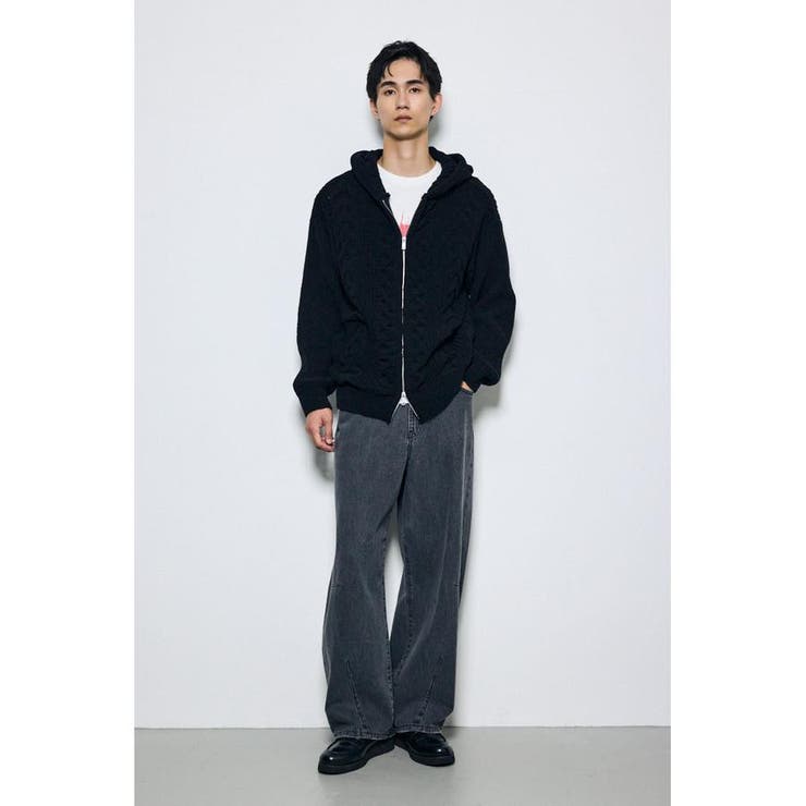 ジップアップニットフーディー | AZUL BY MOUSSY | 詳細画像4 