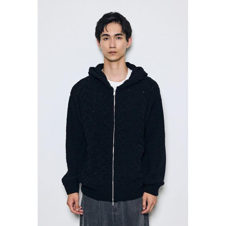 ジップアップニットフーディー | AZUL BY MOUSSY | 詳細画像5 