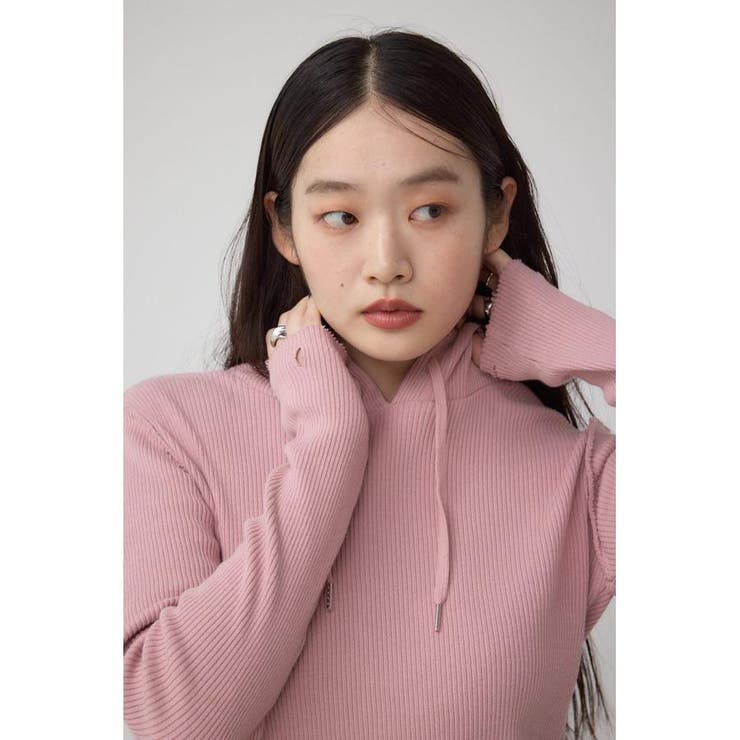 ダメージフーディーリブトップス | AZUL BY MOUSSY | 詳細画像24 