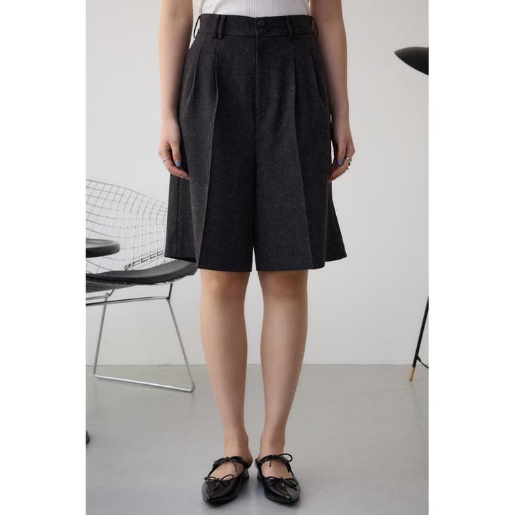 michel beaudouin レディース ハーフパンツ 麻 ポリエステルリネンミックスハーフパンツ[品番：AZLW0023231