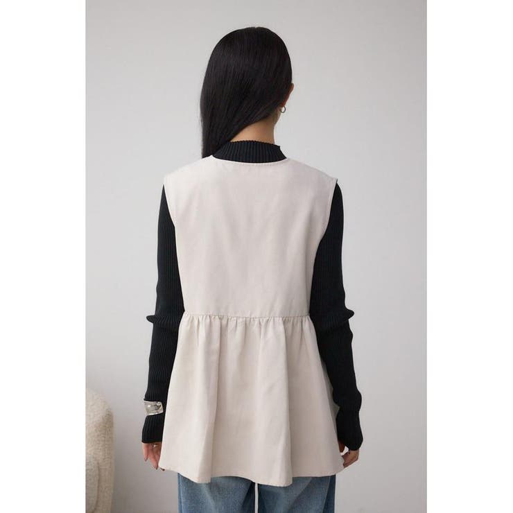 Vネックスエードギャザーベスト | AZUL BY MOUSSY | 詳細画像6 