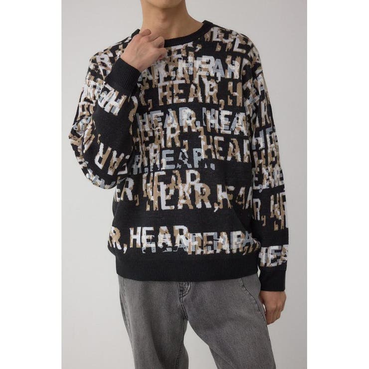 総ロゴペイントニットトップス | AZUL BY MOUSSY | 詳細画像1 