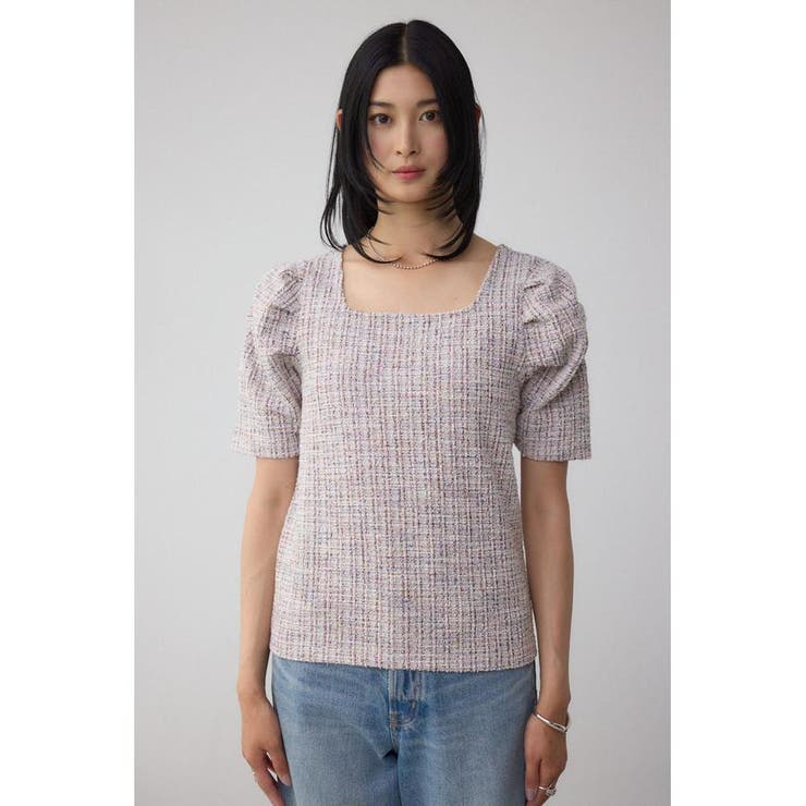 カットツイード袖ギャザートップス | AZUL BY MOUSSY | 詳細画像23 