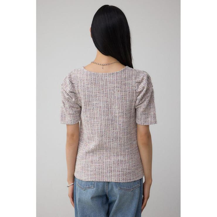 カットツイード袖ギャザートップス | AZUL BY MOUSSY | 詳細画像25 