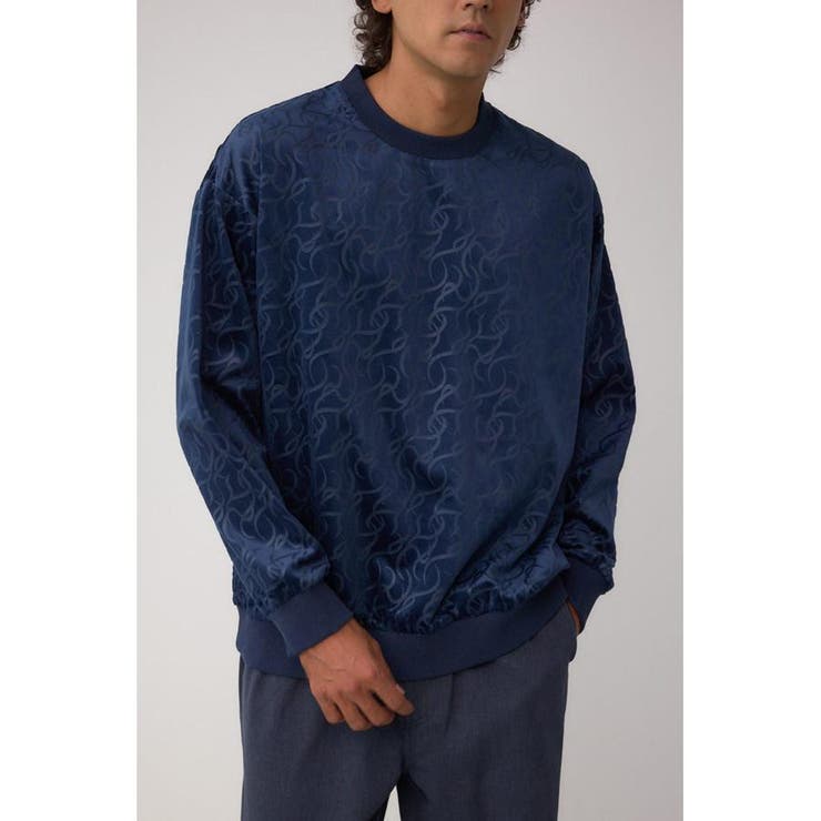 D/NVY3 | ベロアエンボス総柄トップス | AZUL BY MOUSSY