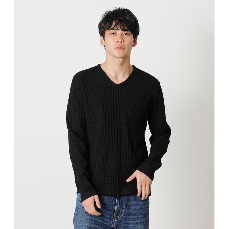 Heavy Waffle V N Long Tee 品番 Azlw Azul By Moussy アズールバイマウジー のメンズ ファッション通販 Shoplist ショップリスト