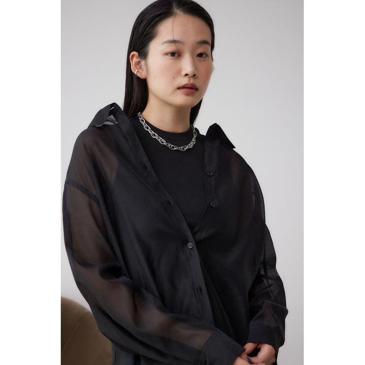 インナーSETオフショルダーシアーシャツ | AZUL BY MOUSSY | 詳細画像1 