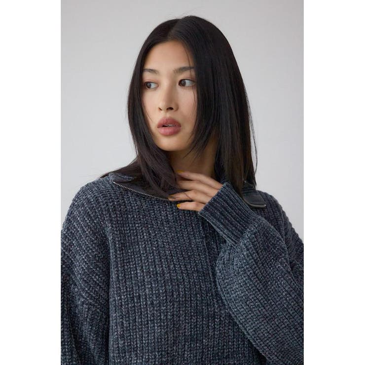 ラメベロアハーフZIPニットトップス | AZUL BY MOUSSY | 詳細画像21 