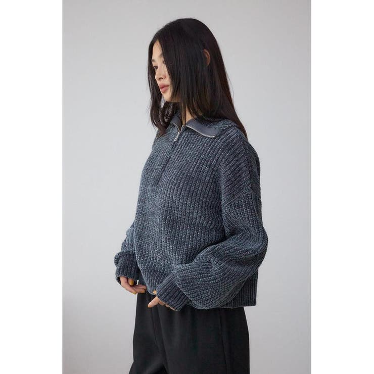 ラメベロアハーフZIPニットトップス | AZUL BY MOUSSY | 詳細画像22 