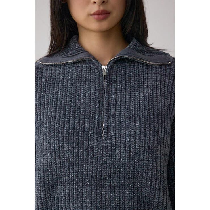 ラメベロアハーフZIPニットトップス | AZUL BY MOUSSY | 詳細画像27 