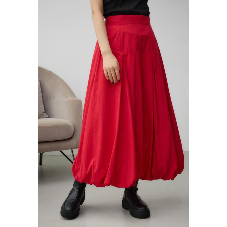 RED | ボリュームナイロンバルーンスカート | AZUL BY MOUSSY