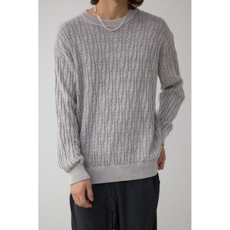 GRY | ヴィンテージライクジャガードニット | AZUL BY MOUSSY