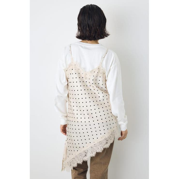 レースサテンアシメキャミソール | AZUL BY MOUSSY | 詳細画像25 