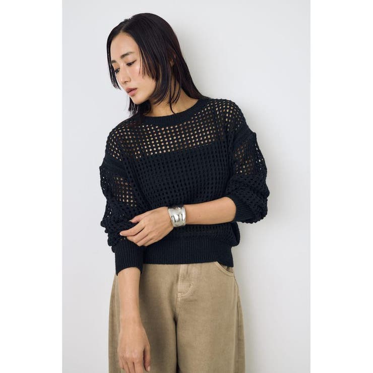 クロップドメッシュニット | AZUL BY MOUSSY | 詳細画像2 