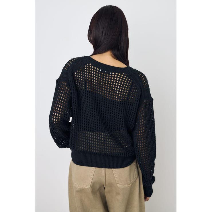 クロップドメッシュニット | AZUL BY MOUSSY | 詳細画像5 